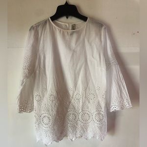 Tommy Bahama Women’s XS Eyelet Blouse 100% Cotton Romantic Pirarie Wedding